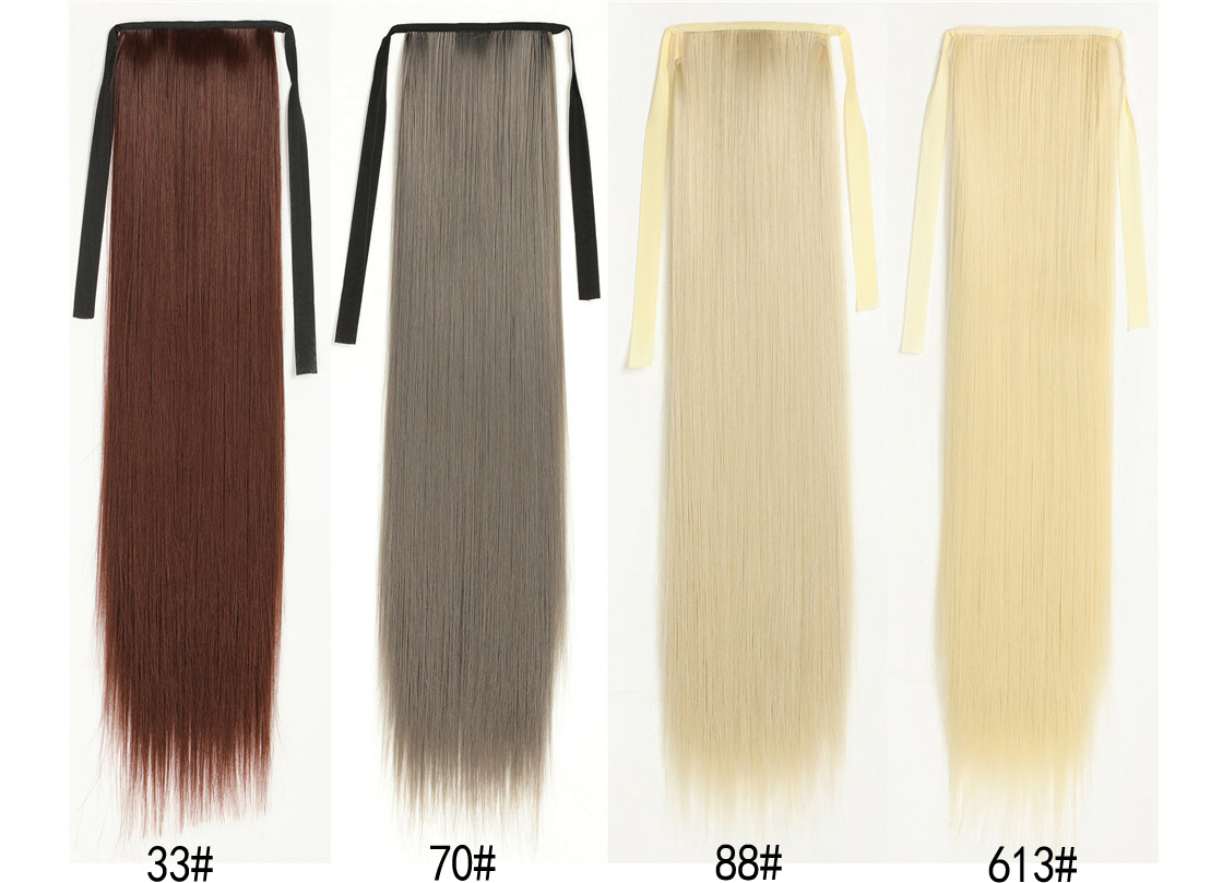Synthetic Straight Wrap Ponytail Extension Easy Install Daily Wear undefined