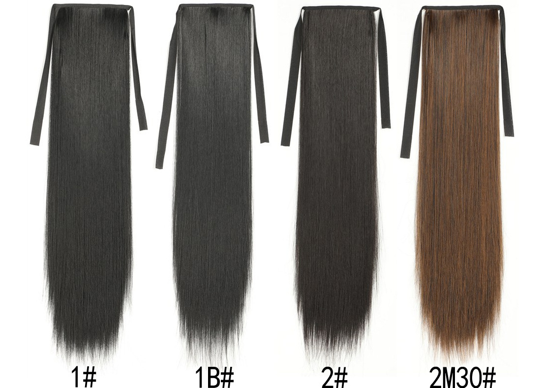 Synthetic Straight Wrap Ponytail Extension Easy Install Daily Wear undefined