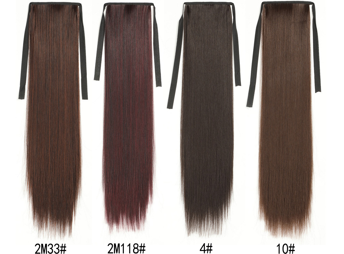 Synthetic Straight Wrap Ponytail Extension Easy Install Daily Wear undefined