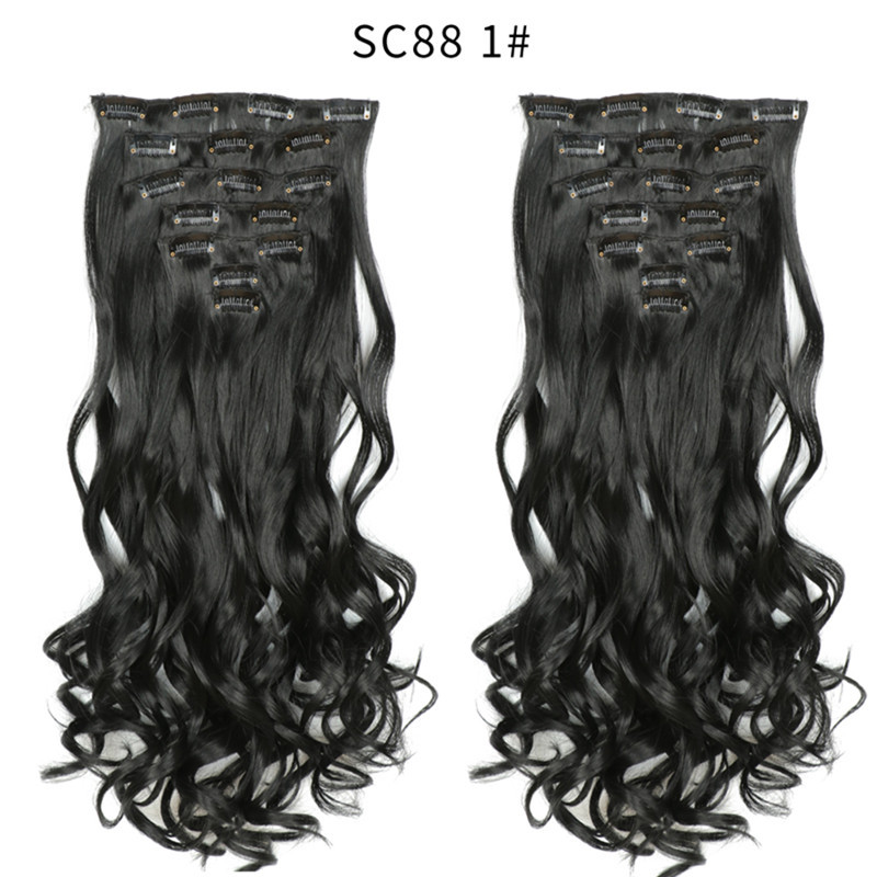20 Inch 8Pcs Clip in Hair Extensions Long Wavy Synthetic Hair Extensions Multiple Colors for Women undefined