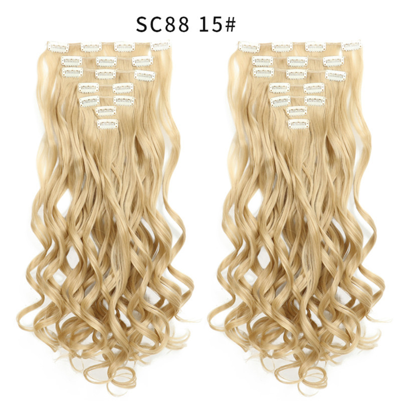 20 Inch 8Pcs Clip in Hair Extensions Long Wavy Synthetic Hair Extensions Multiple Colors for Women undefined