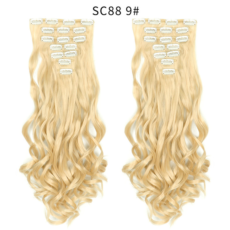 20 Inch 8Pcs Clip in Hair Extensions Long Wavy Synthetic Hair Extensions Multiple Colors for Women undefined