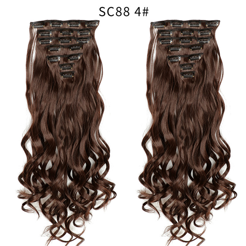 20 Inch 8Pcs Clip in Hair Extensions Long Wavy Synthetic Hair Extensions Multiple Colors for Women undefined