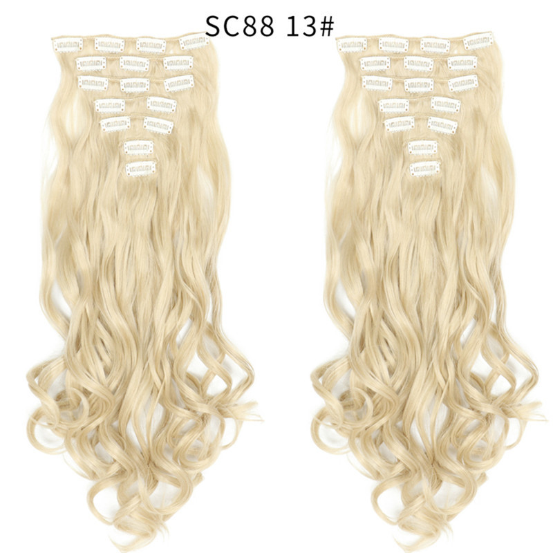 20 Inch 8Pcs Clip in Hair Extensions Long Wavy Synthetic Hair Extensions Multiple Colors for Women undefined