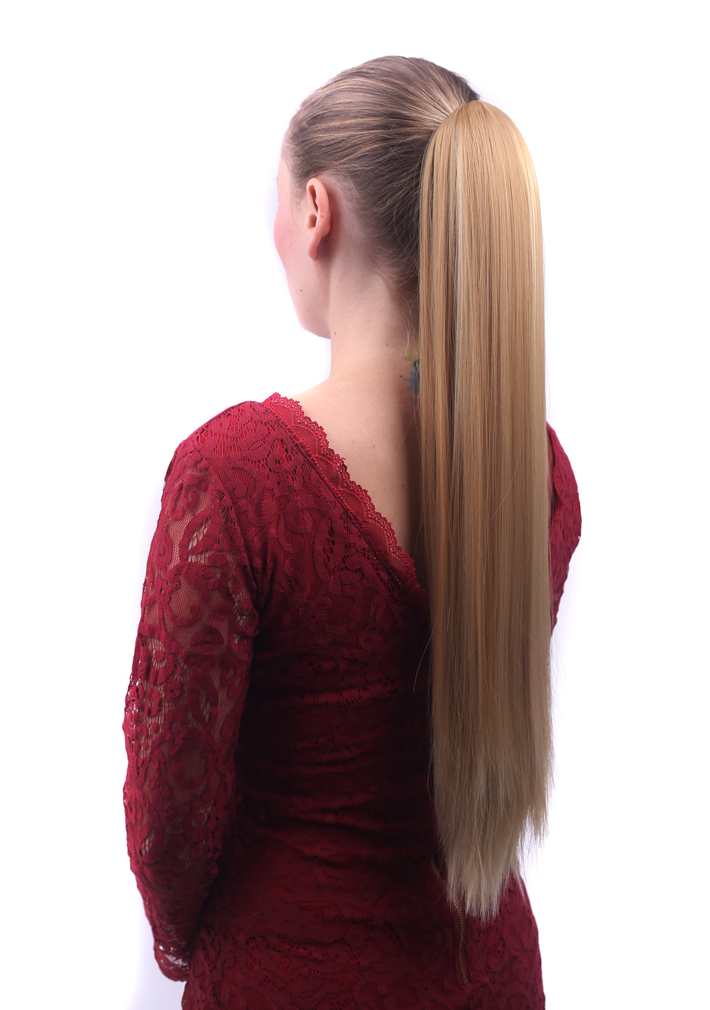 Ombre Blonde Highlight Claw Clip Ponytail Extension Heat Resistant Synthetic Hair for Daily Wear undefined