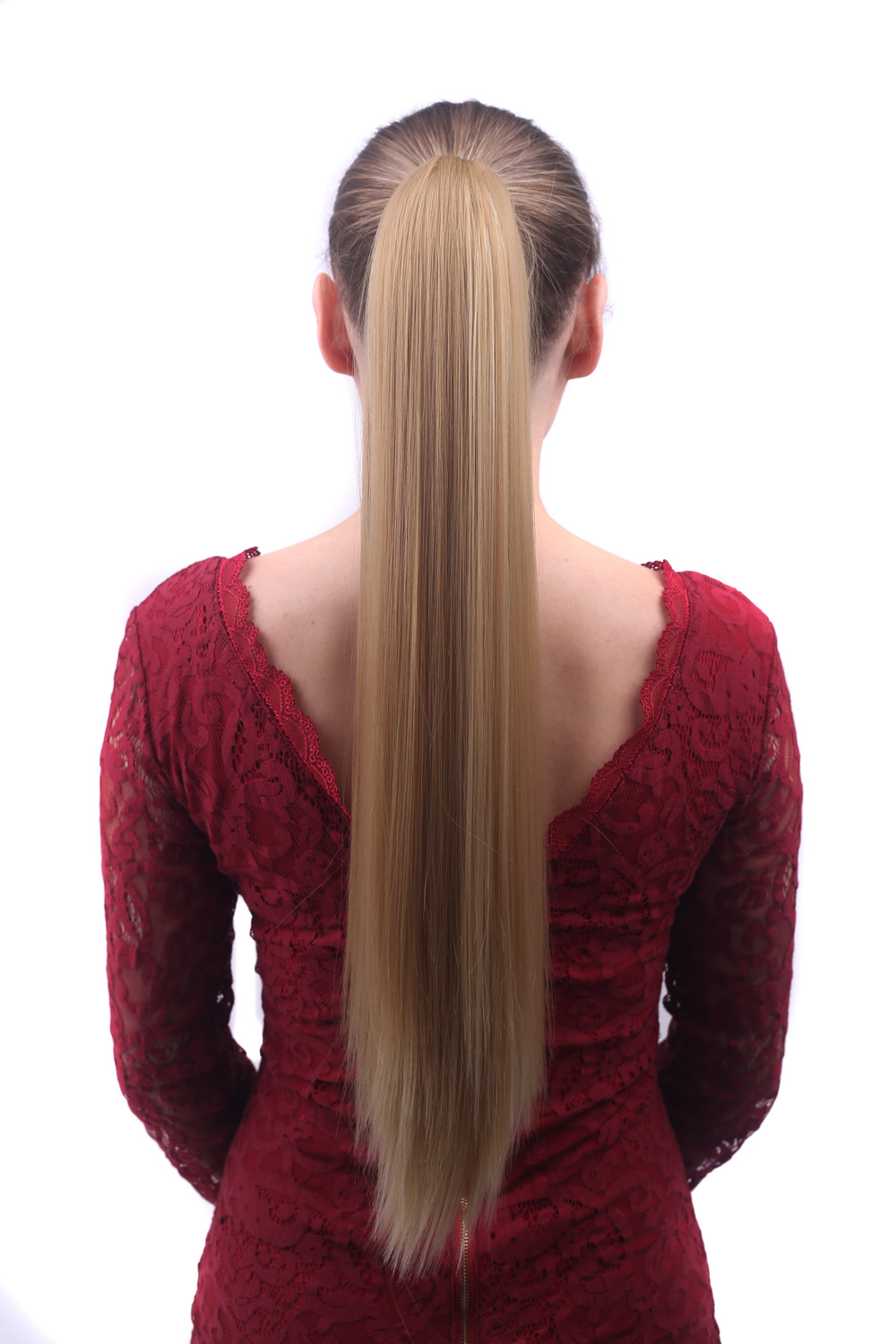 Ombre Blonde Highlight Claw Clip Ponytail Extension Heat Resistant Synthetic Hair for Daily Wear undefined