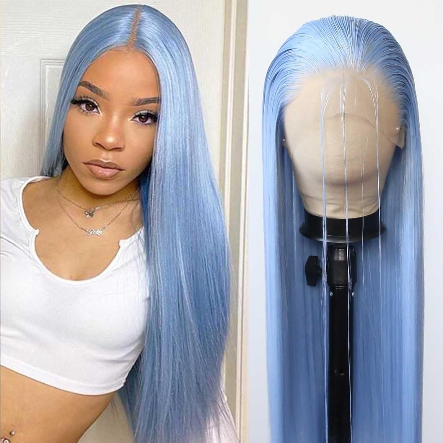 Multi Color Long Straight Lace Front Product view 1