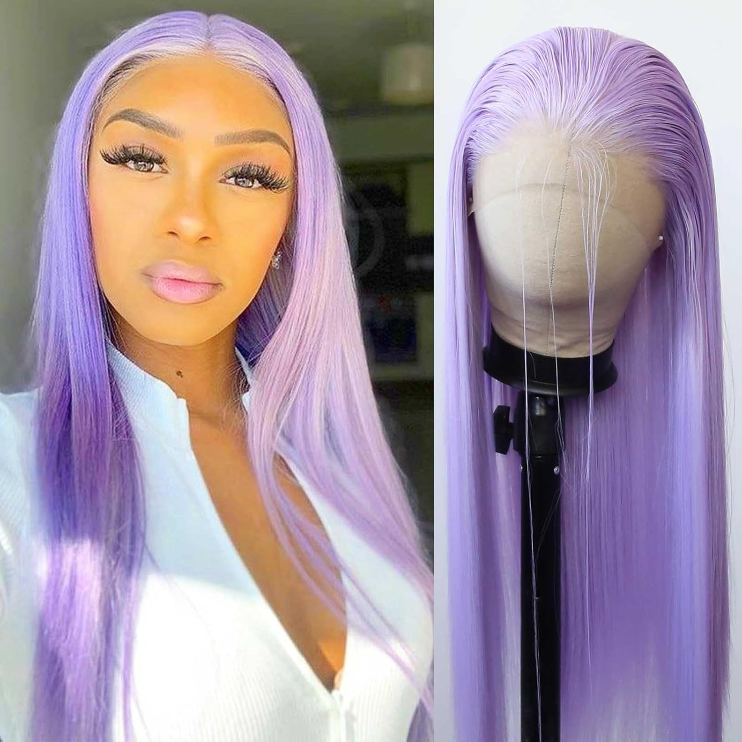 Multi Color Long Straight Lace Front Product view 2