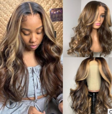 Yellow Ombre Long Wave Wig Product view 1