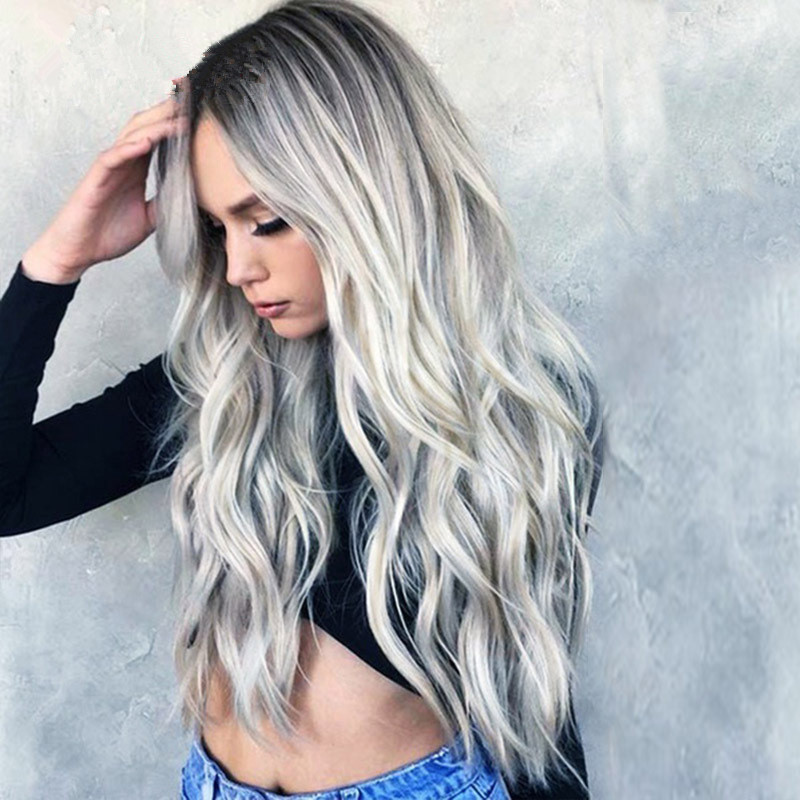 Yellow Ombre Long Wave Wig Product view 2