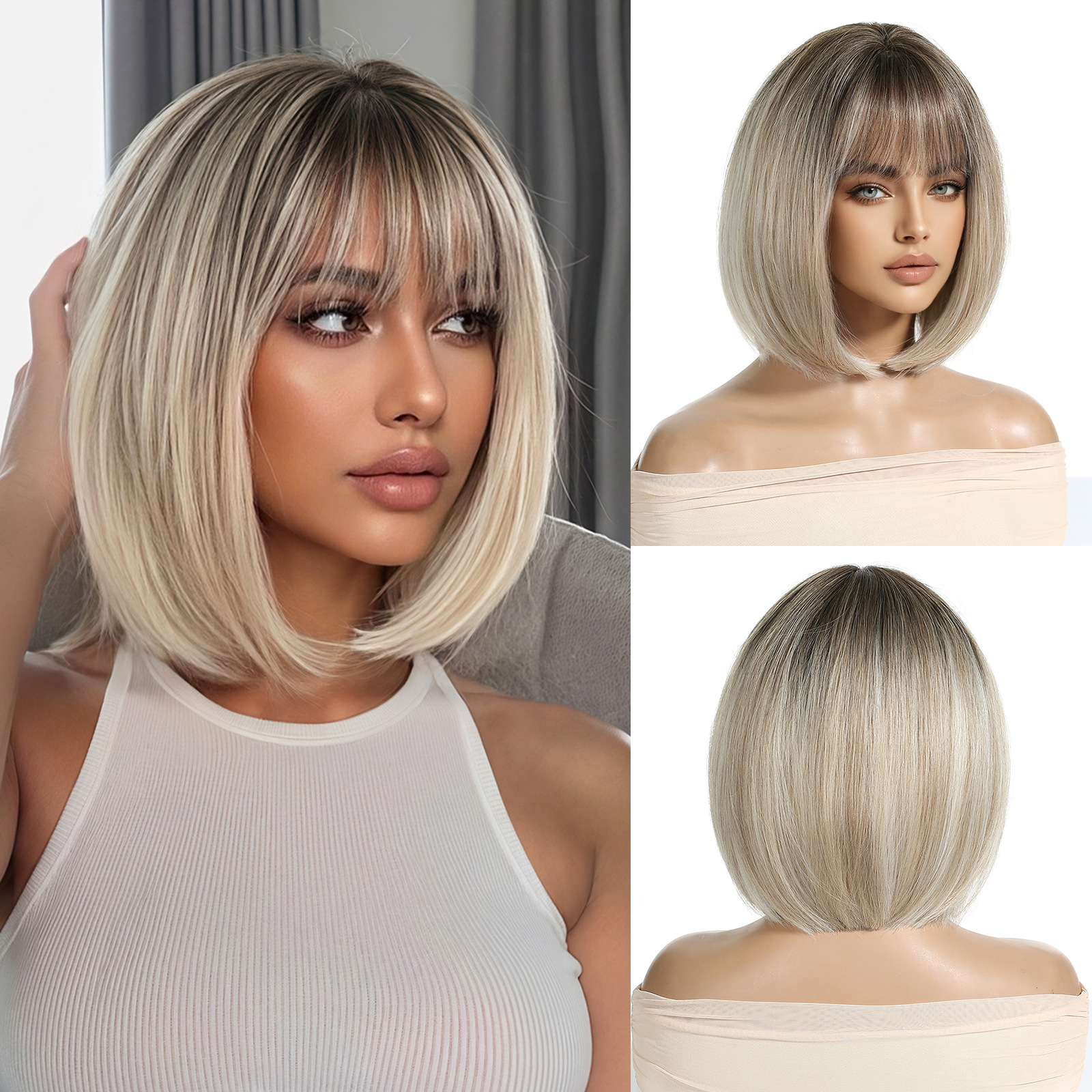 Ombre Bob Wig Product view 3