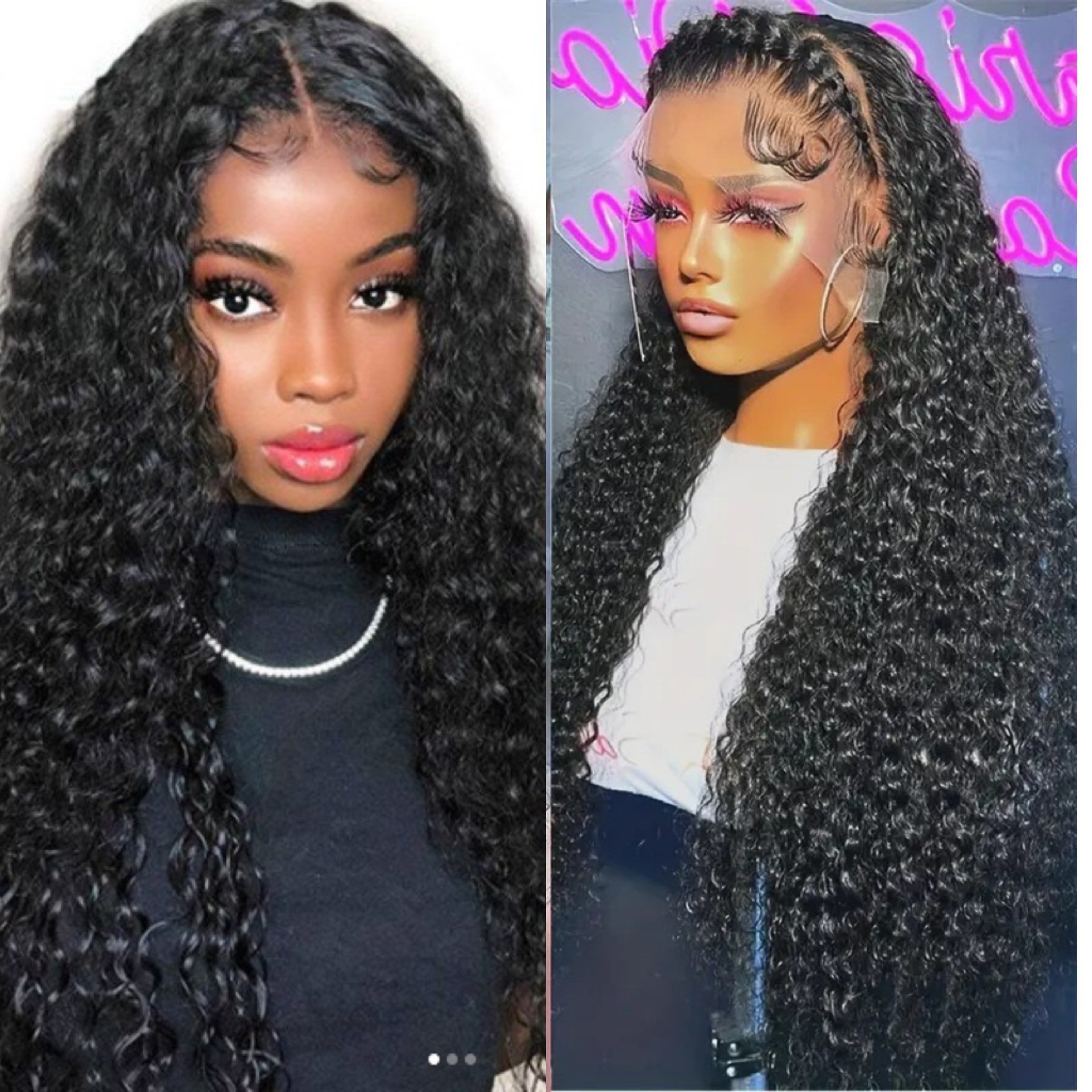 Wine Red Long Curly Full Wig Product view 1
