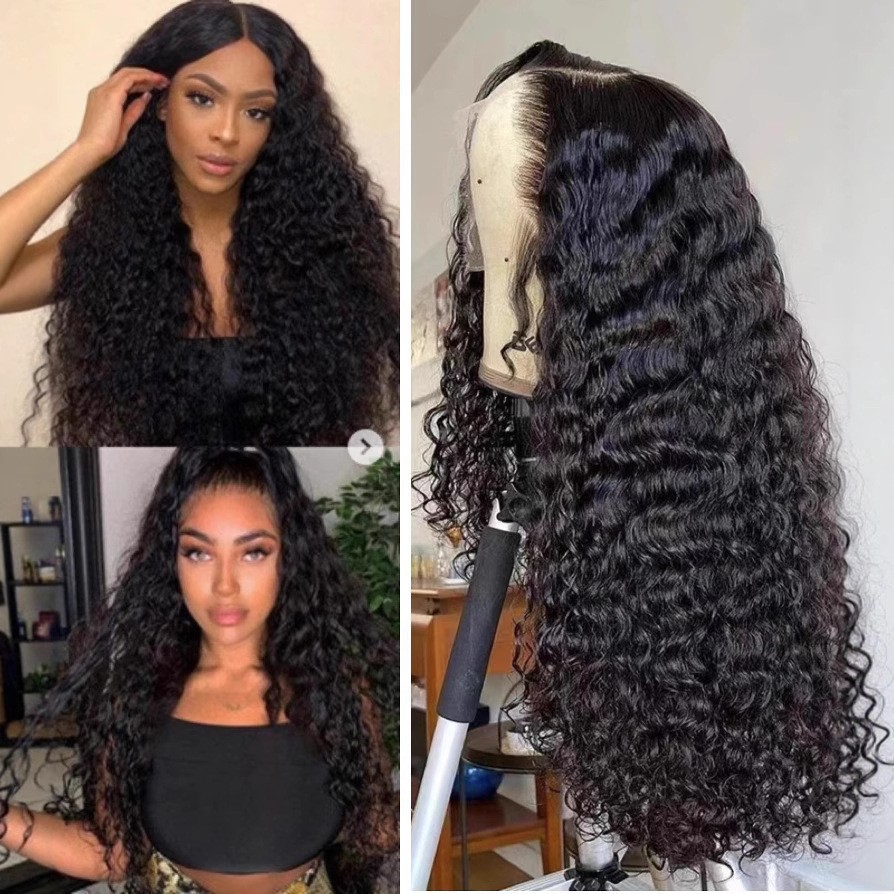 Wine Red Long Curly Full Wig Product view 3